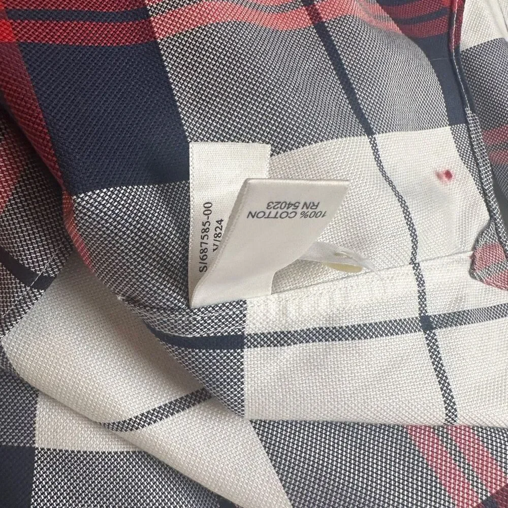 Plaid Banana Republic slim fit dress shirt- size L